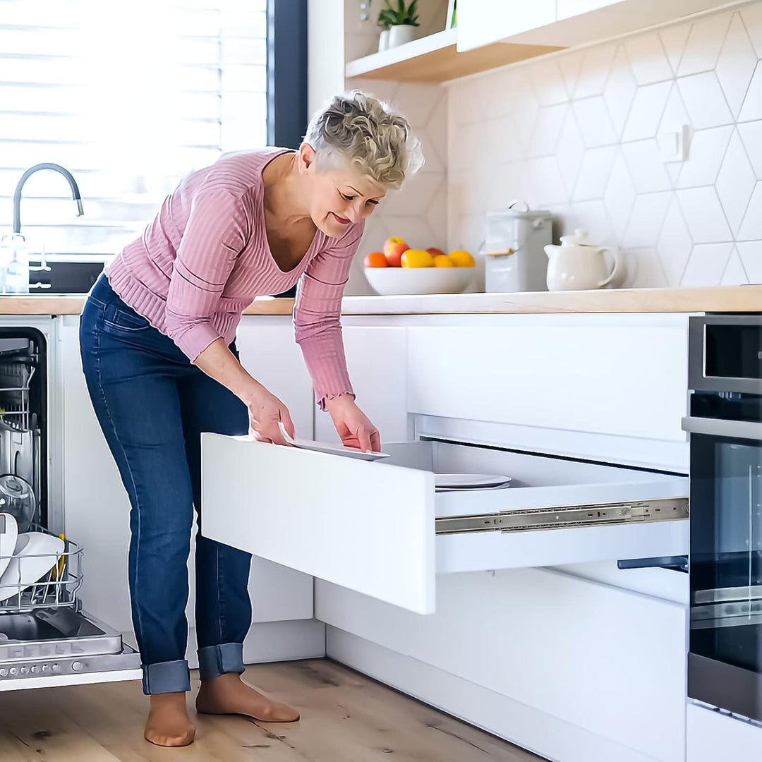 Lospitch Schubladenschienen 4 Paar (8 Stück), 650 mm Teleskopschienen Tragkraft 35 kg, Vollauszüge S