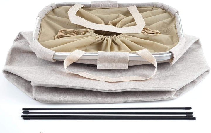 Wäschesammler HWC-C34, Laundry Wäschekorb Wäschebehälter mit Kordelzug, 2 Fächer Henkel 54x52x32cm 8