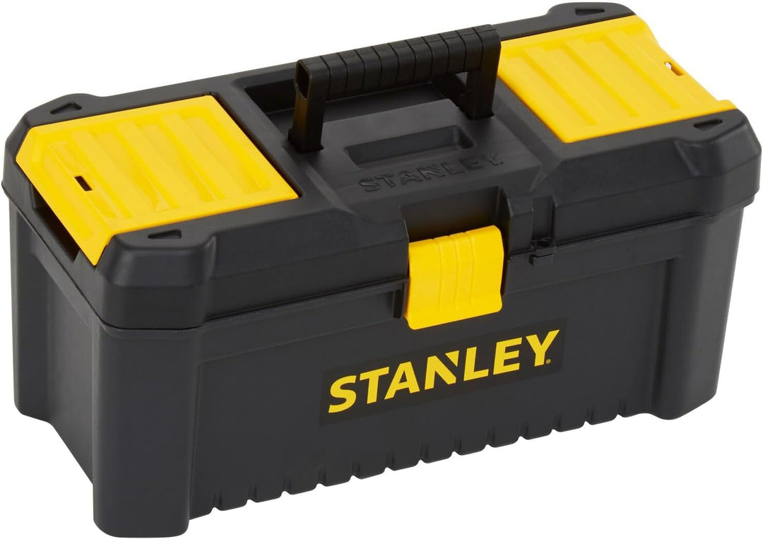 Stanley Werkzeugbox / Werkzeugkasten (16", 20x19,5x41cm, stabiler Werkzeugkoffer aus Kunststoff, Wer