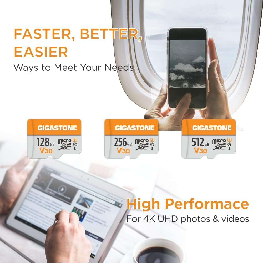 Gigastone 512GB MicroSDXC Speicherkarte 2er-Pack + SD Adapter, für Kamera, PC, Laptop und Tablet, Le