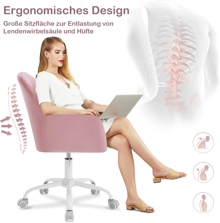 WOLTU Schreibtischstuhl, Bürostuhl ergonomisch, Homeoffice Stuhl höhenverstellbar, Schminkstuhl mit