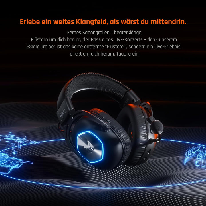 Black Shark BIGBIG Won Gaming-Headset, Surround Sound, Noise Cancelling, Bügelmikrofon mit Flip-Stum