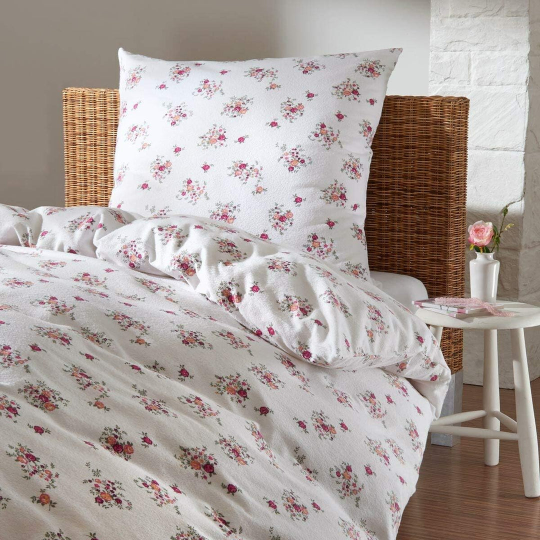 Traumschlaf Frottee Bettwäsche Claire rot 1 Bettbezug 155 x 220 cm + 1 Kissenbezug 80 x 80 cm, 1 Bet