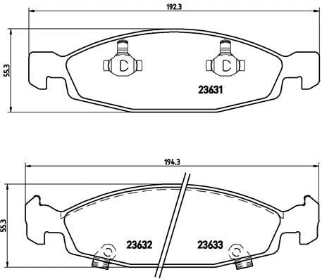 Brembo P 37 005 Bremsbelagsatz, Scheibenbremse - (4-teilig)