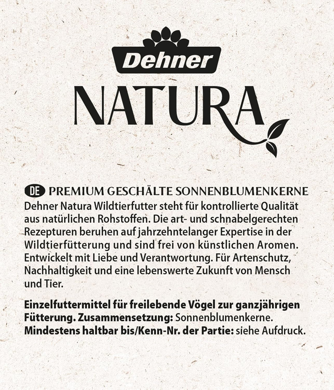 Dehner Natura Wildvogelfutter, geschälte Sonnenblumenkerne, 10 kg geschälte Sonnenblumenkerne 10 kg