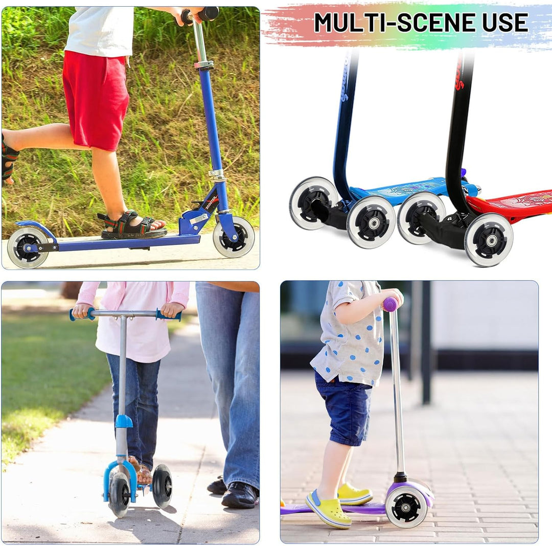 DBREAKS Leuchtende Stunt Scooter Rollen, 2 Stßck LED-Lichtrollen, 100mm Led Scooter Ersatzräder Räde