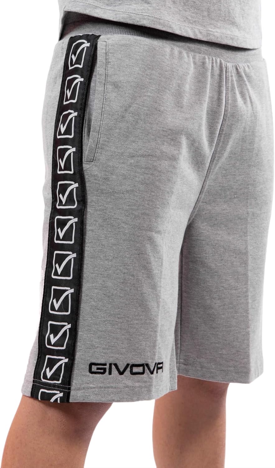 Givova Herren Bermuda Terry Band Kurze Hose XL Grau, XL Grau