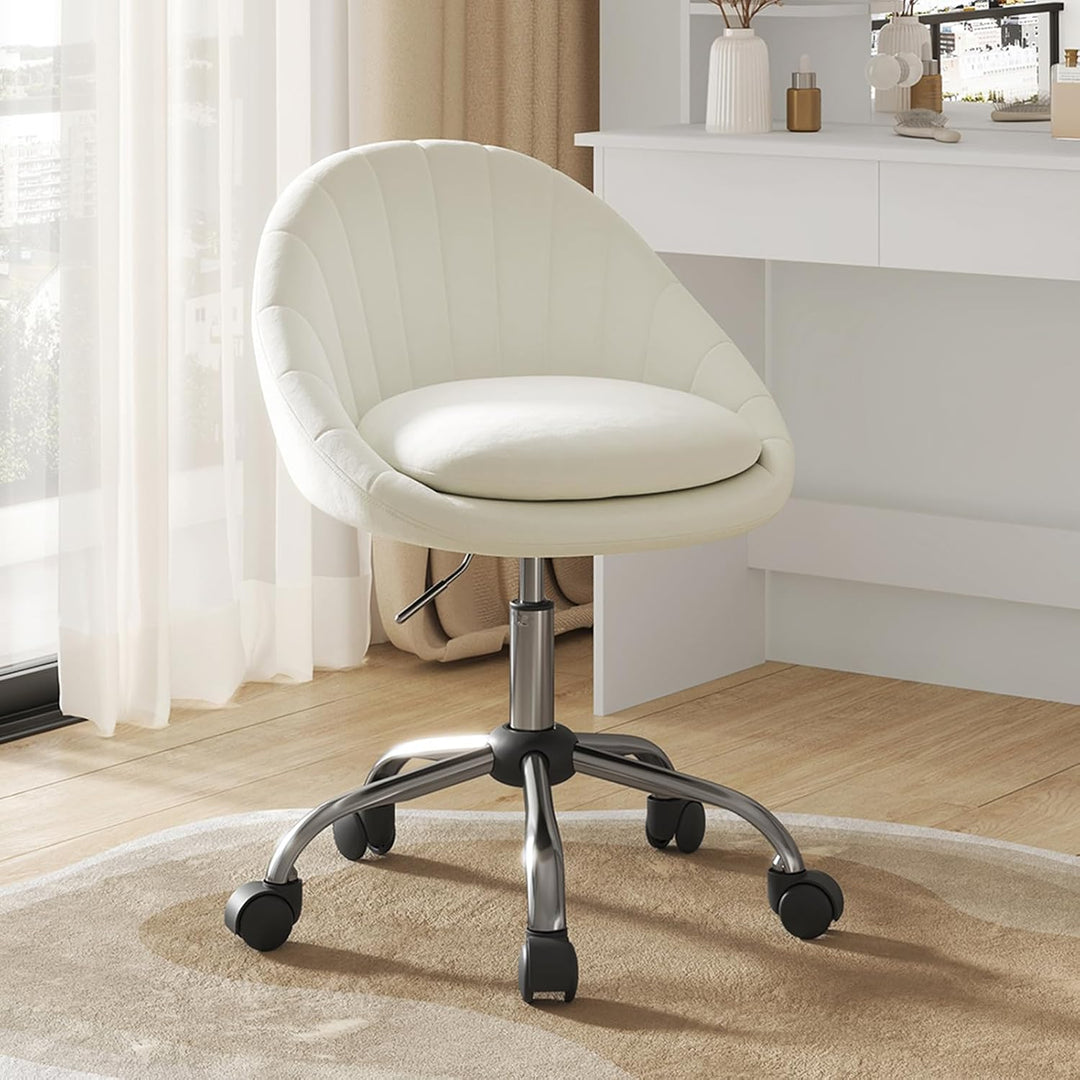 WOLTU Homeoffice Stuhl, Bürostuhl ergonomisch, Schminkstuhl drehbar, Drehstuhl mit Rollen, Schreibti