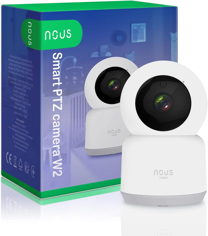 NOUS W2 WiFi Kamera, WLAN Überwachungskamera innen, Hunde Kamera, Baby Kamera, Überwachungskameras,