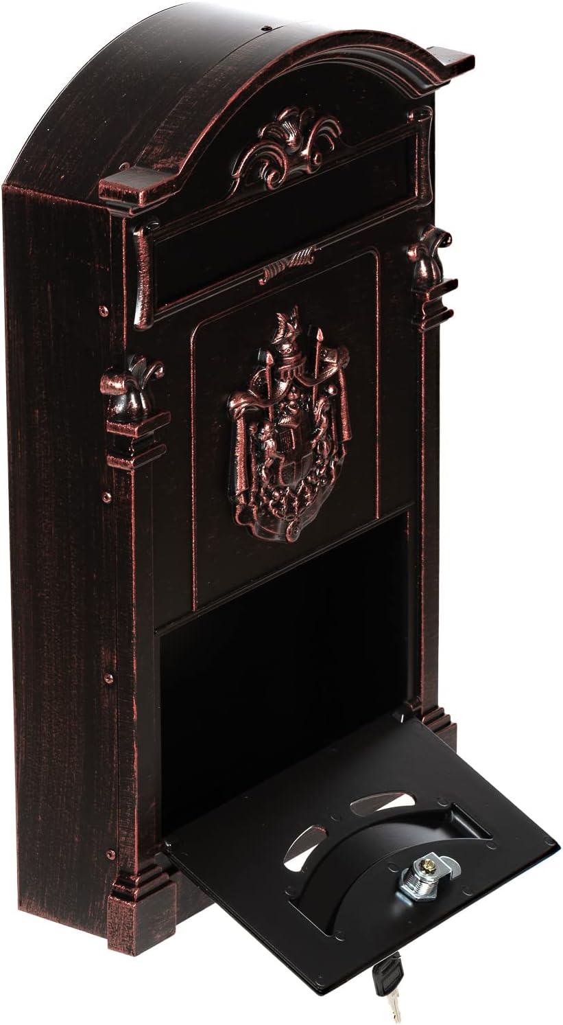 Antiker edler Briefkasten GAL29 Wandbriefkasten, Nostalgischer aus Aluminium Guss Englischer Briefka