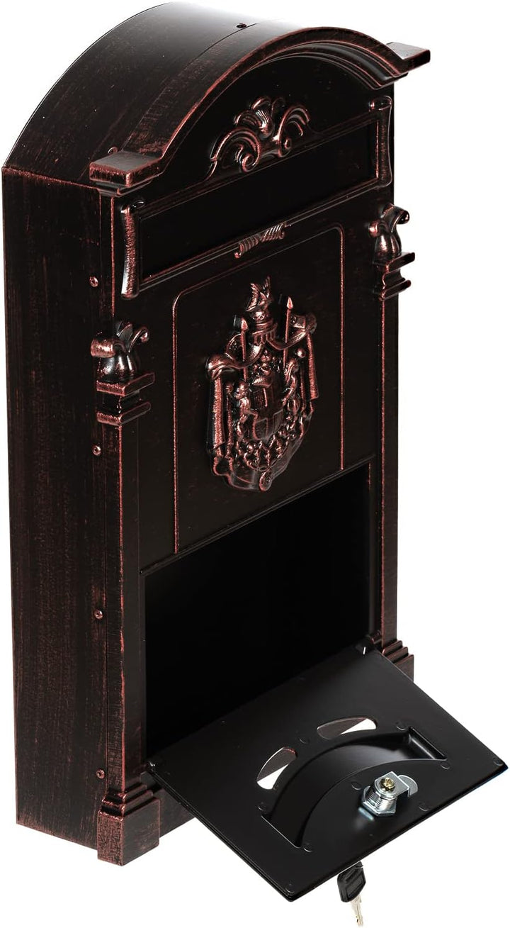 Antiker edler Briefkasten GAL29 Wandbriefkasten, Nostalgischer aus Aluminium Guss Englischer Briefka