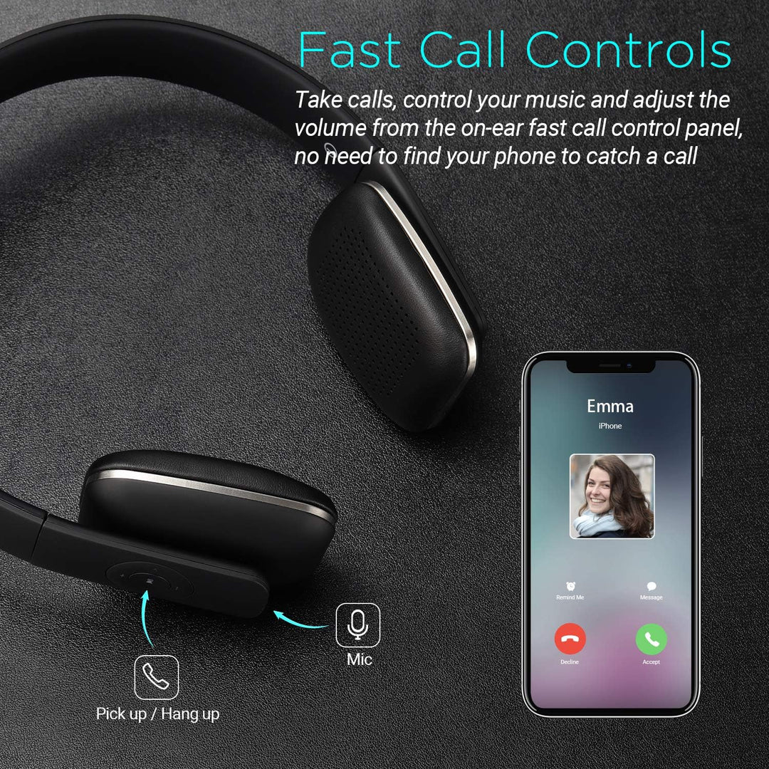 August EP636 - Bluetooth v4.1 NFC Kopfhörer - kabellose Bluetooth Stereo Kopfhörer mit Freisprechfun