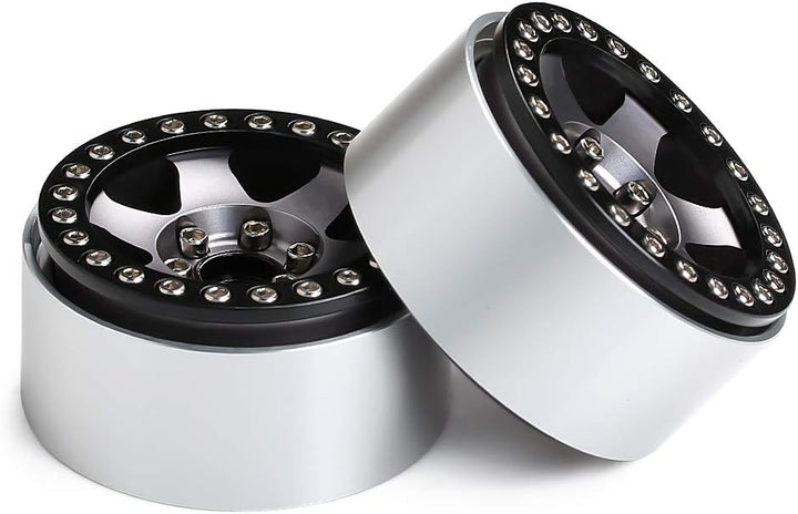 INJORA RC Felge 4pcs 1,9inch Beadlock Felgen Metall Räder Set für 1:10 RC Crawler Axial SCX10 90046