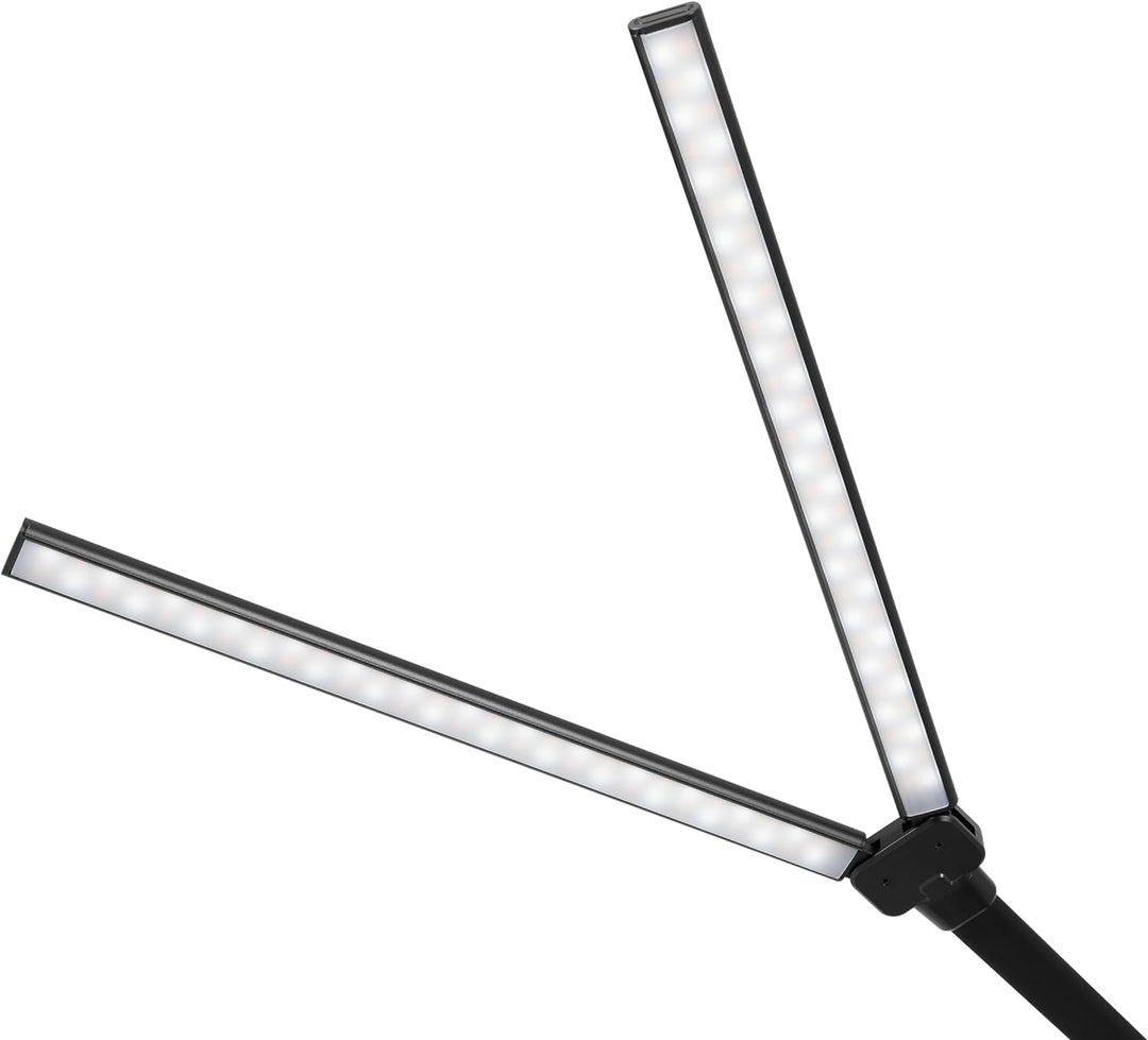 Hansa LED Klemmleuchte Nova schwarz, Doppelkopfleuchte, dimmbar, Memory-Funktion, 3000-6500 Kelvin