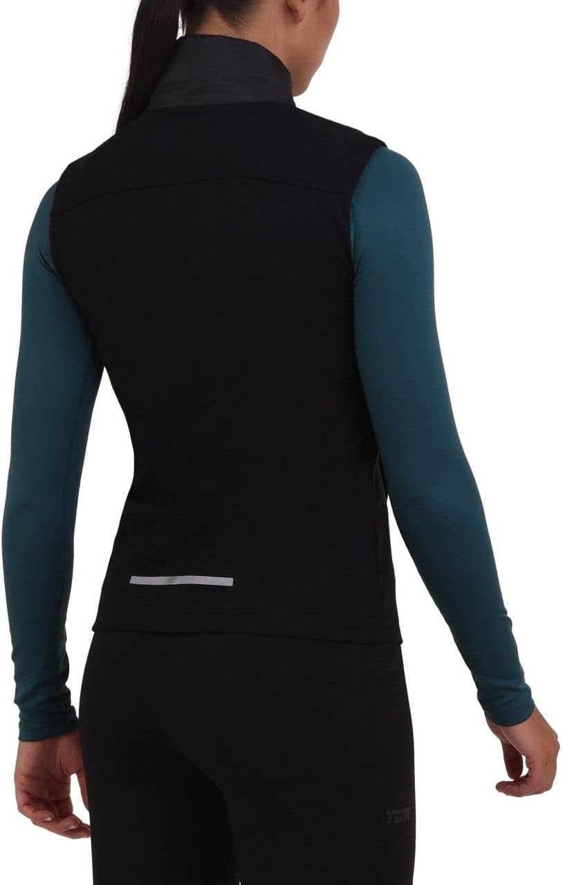 TCA Damen und Mädchen Excel Runner Leichte Laufweste mit Reissverschlusstaschen XS Schwarz, XS Schwa