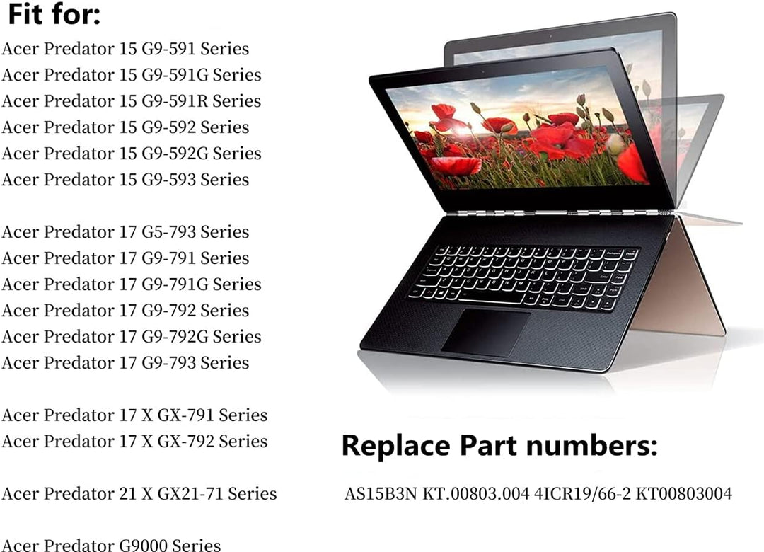 ASKC AS15B3N Laptop Akku für Acer Predator 15 G9-591 G9-591G G9-592 G9-592G 17 G9-791 G9-791G G9-792