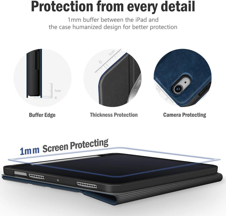 Antbox Hülle für iPad Air 5./4. Generation 2022/2020 iPad 10.9 Zoll mit Stifthalter Apple Pencil Hal