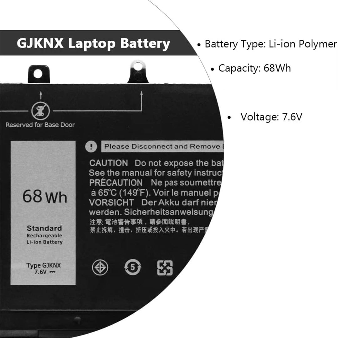 PUGASR GJKNX Laptop Akku Kompatibel mit Dell Latitude 5480 5490 5580 5590 5280 5288 5488 5491 5591 5