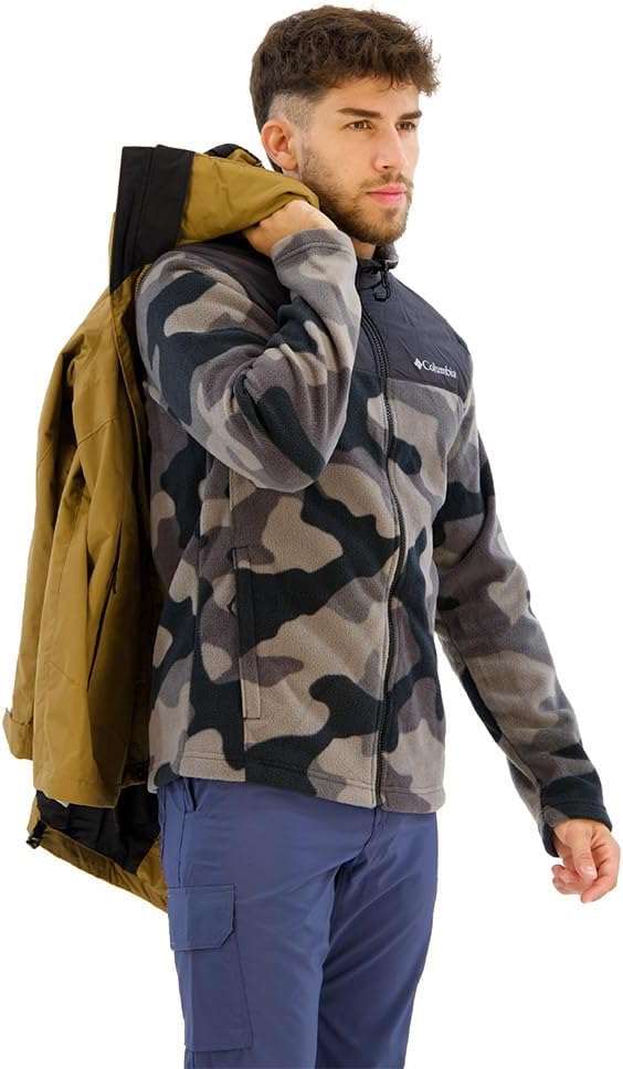 Columbia Men's Bugaboo Fleece Interchange Jacket, 3 In 1 Interchange Winter Coat, Ancient Fossil, Si