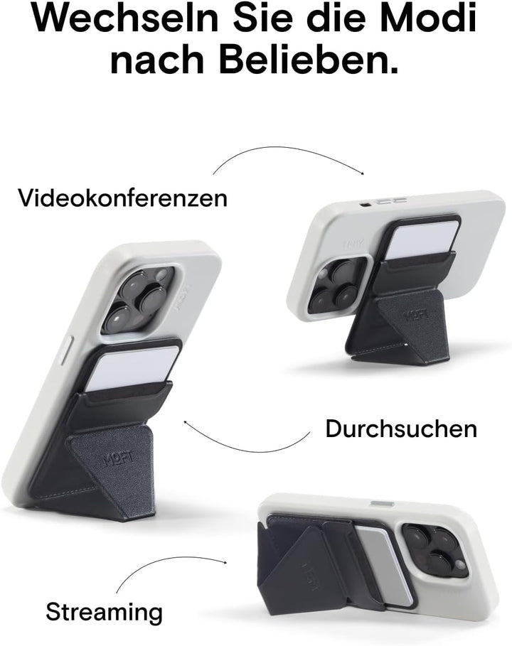 MOFT Magnetischer Handy Wallet Ständer, Veganem Leder Kartenhalter Stand Kompatibel mit Magsafe iPho