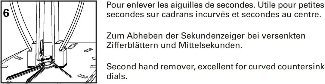 BERGEON 30670-6 Presto – Form 6 – Für Sekundenzeiger – Auch bei versenkten Zifferblättern und Mittel