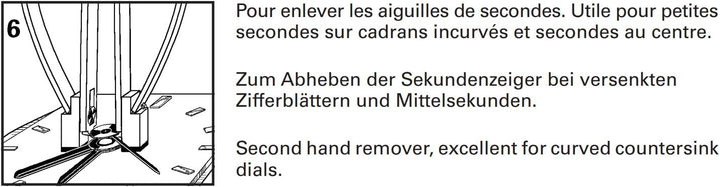 BERGEON 30670-6 Presto – Form 6 – Für Sekundenzeiger – Auch bei versenkten Zifferblättern und Mittel