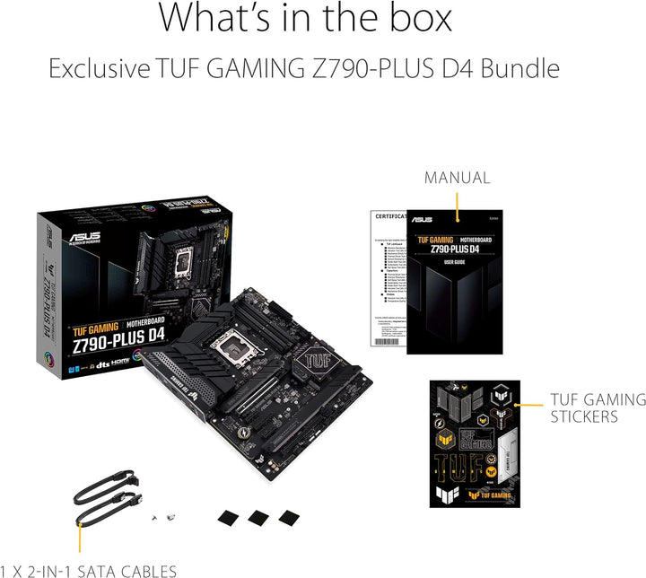 ASUS TUF Gaming Z790-Plus D4 Mainboard Sockel Intel LGA1700 (ATX, PCIe 5.0, DDR4 Speicher, 4x M.2, H