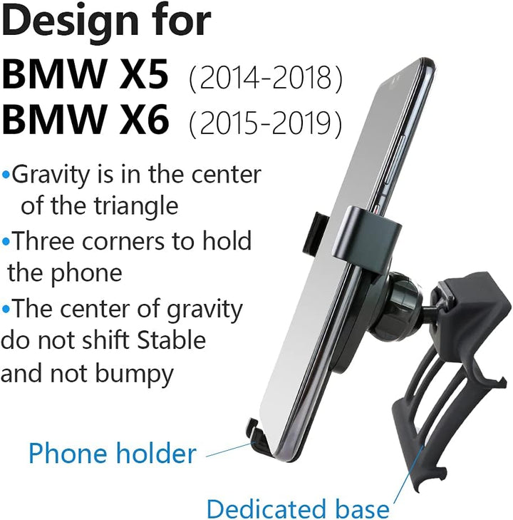 LUNQIN Kfz-Halterung für BMW X5 X6 SUV 2014–2018 sDrive35i xDrive35i 40e 35d F15 F16 Auto-Zubehör Na