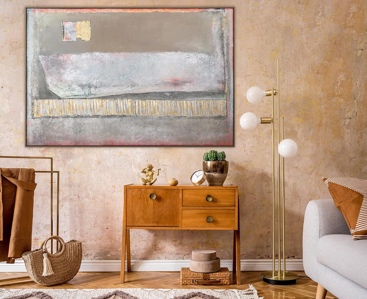 YS-Art Luxus Abstrakt Acryl Gemälde auf Leinwand Accent handgemalt Wandbilder Wohnzimmer modern Wohn