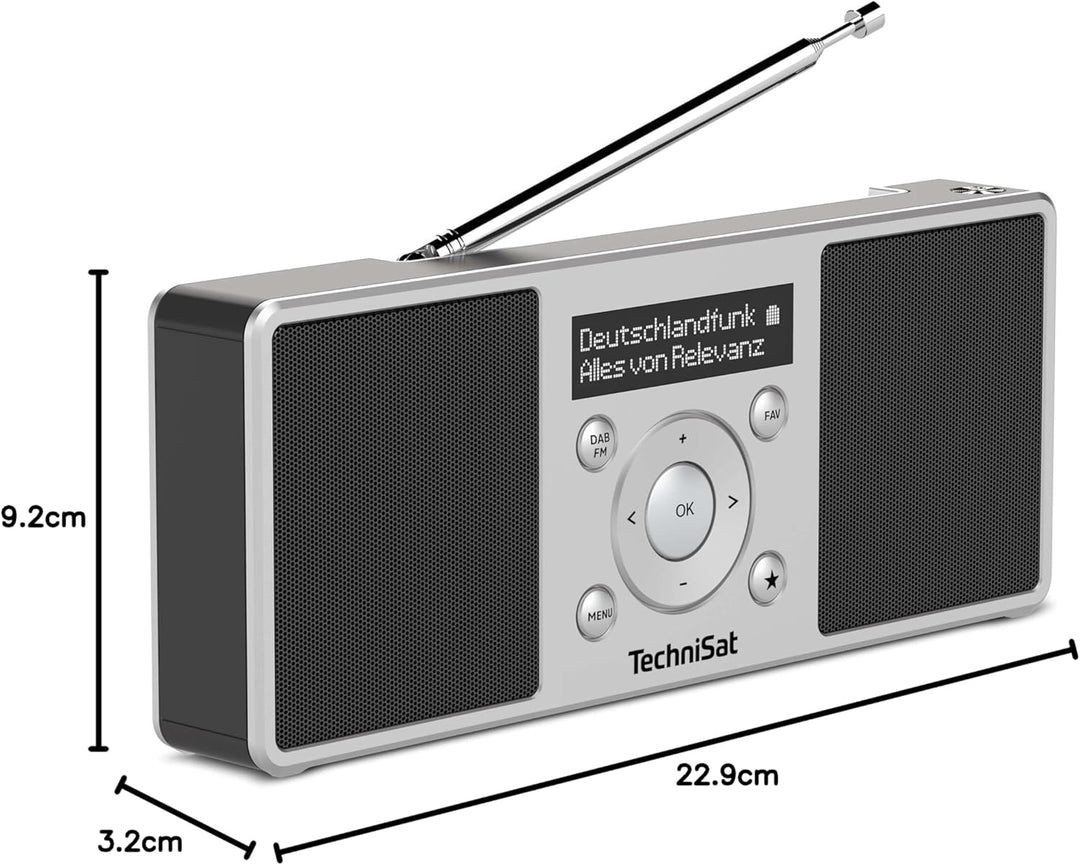 TechniSat DIGITRADIO 1 S - tragbares Stereo DAB Radio mit Akku (DAB+, UKW, FM, Lautsprecher, Kopfhör