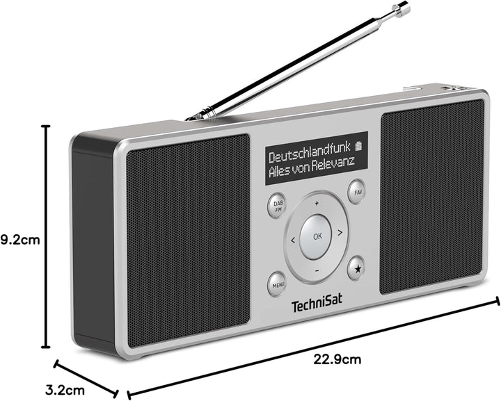 TechniSat DIGITRADIO 1 S - tragbares Stereo DAB Radio mit Akku (DAB+, UKW, FM, Lautsprecher, Kopfhör