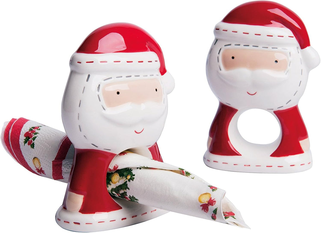 Merry Christmas Serviettenhalter 6er Set weiss/rot