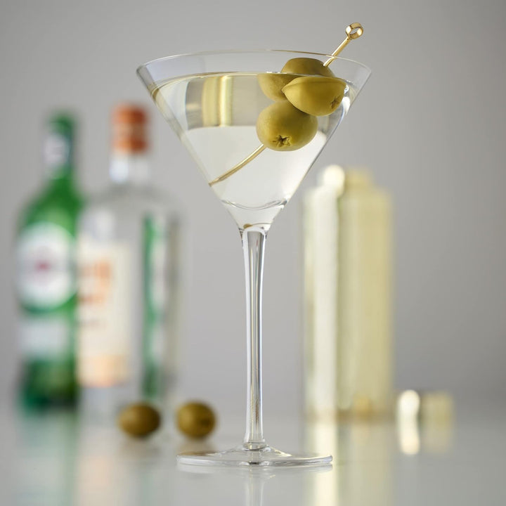 Viski Reserve European Crystal Martini-Gläser, 4 Cocktailgläser mit Stiel aus bleifreiem Kristallgla