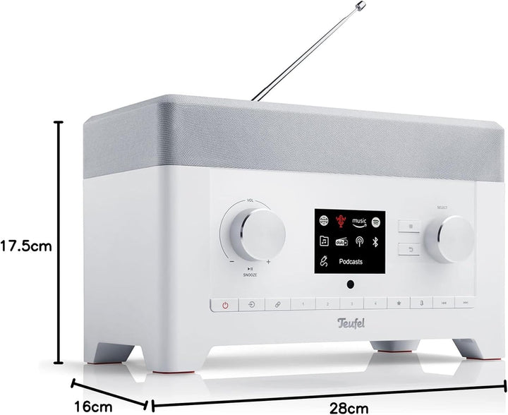 Teufel Radio 3SIXTY DAB+ Internet Radio Stereo Lautsprecher Musik 360-Grad-Sound Dank Dynamore Bluet