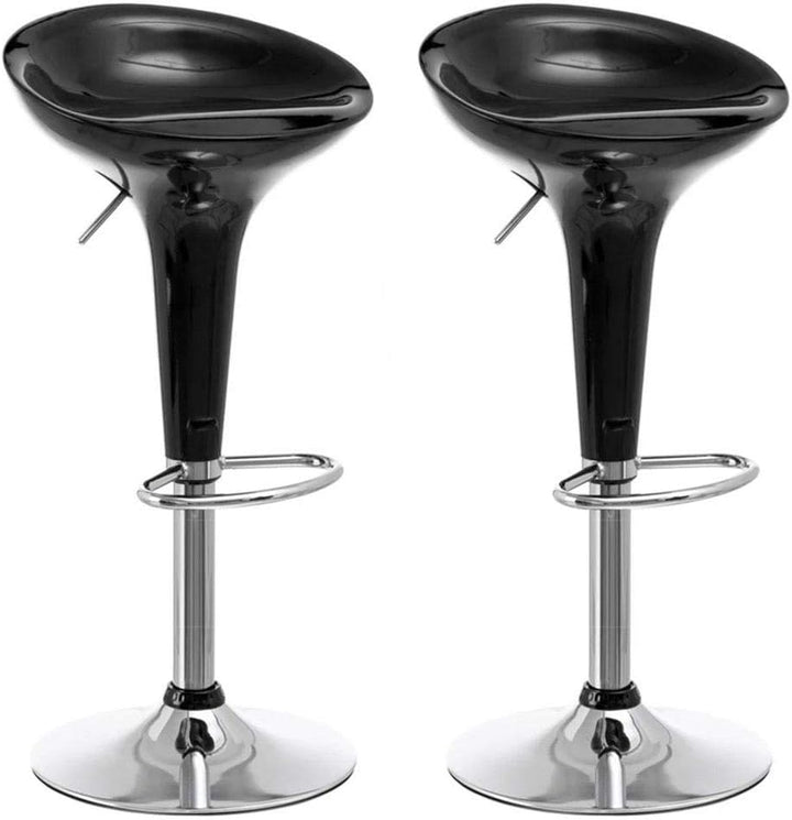 BAKAJI Set 2 Barhocker für Küche, modernes Design, Sockel aus verchromtem Stahl, Sitz aus ABS, drehb