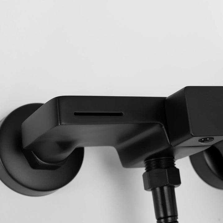 Rea Badewannenarmatur BERG BLACK Wasserhahn Badewanne Einhebel Wannenarmatur mit Handbrause Badarmat