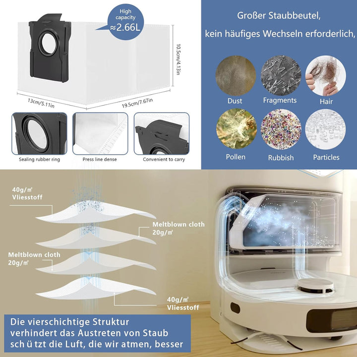 Yivy 29 Stück Zubehör für Dreame X40 Ultra/L40 Ultra /X40 Master Roboter Staubsauger ersatzteil, 2 H