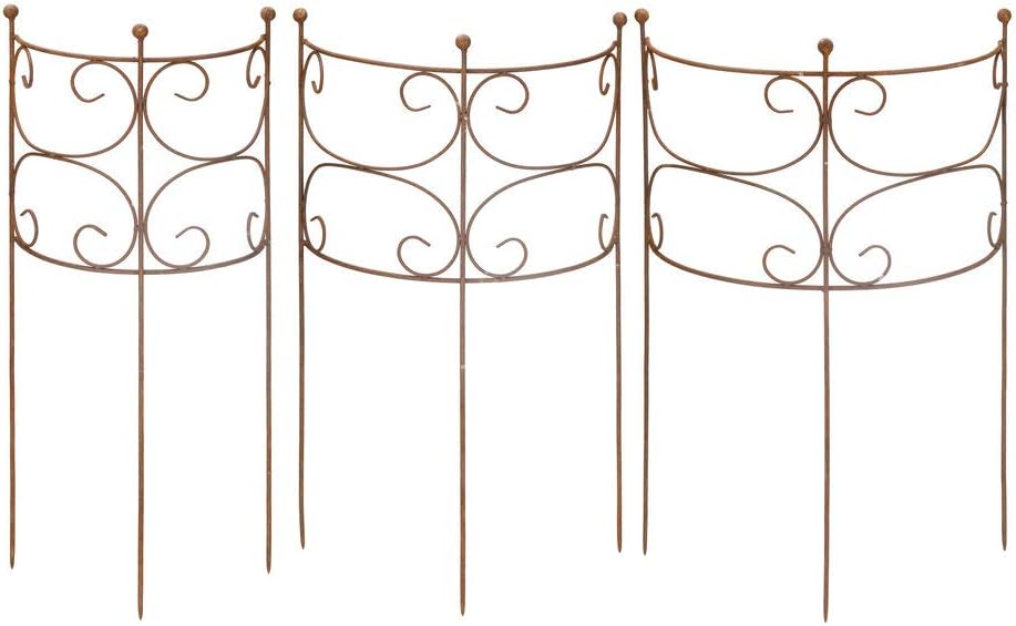 Rankgitter Rankhilfe Staudenhalter Strauchhalter halbrund Rankgerüst Metall Eisen Rost Deko Staudenh