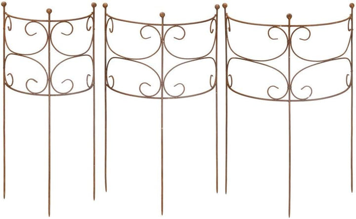 ecosoul Rankgitter Rankhilfe Staudenhalter Strauchhalter halbrund Rankgerüst Metall Eisen Rost Deko