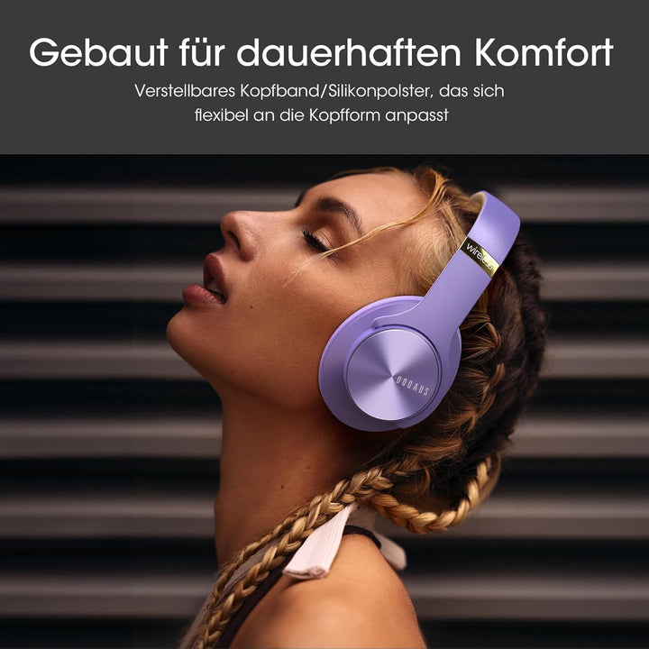 DOQAUS Bluetooth Kopfhörer Over Ear,Bis zu 90 Std Kabellose Kopfhörer mit 3 EQ-Modi, HiFi Stereo Fal