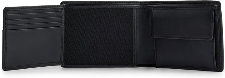 BOSS Herren Arezzo Klapp-Geldbörse aus fein genarbtem Leder Einheitsgrösse Black1, Einheitsgrö&
