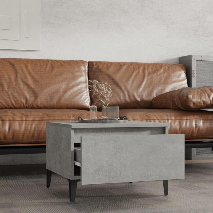 FIRBNUS Beistelltische 2 STK. Betongrau Beistelltisch Sofa Beistelltisch mit Schublade Beistelltisch