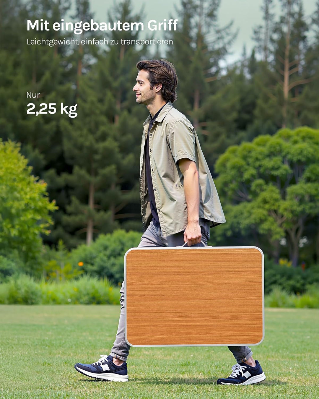 WOLTU Campingtisch Klapptisch Reisetisch mit Griff, 70x50x60cm(LxBxH) zusammenklappbar Gartentisch a