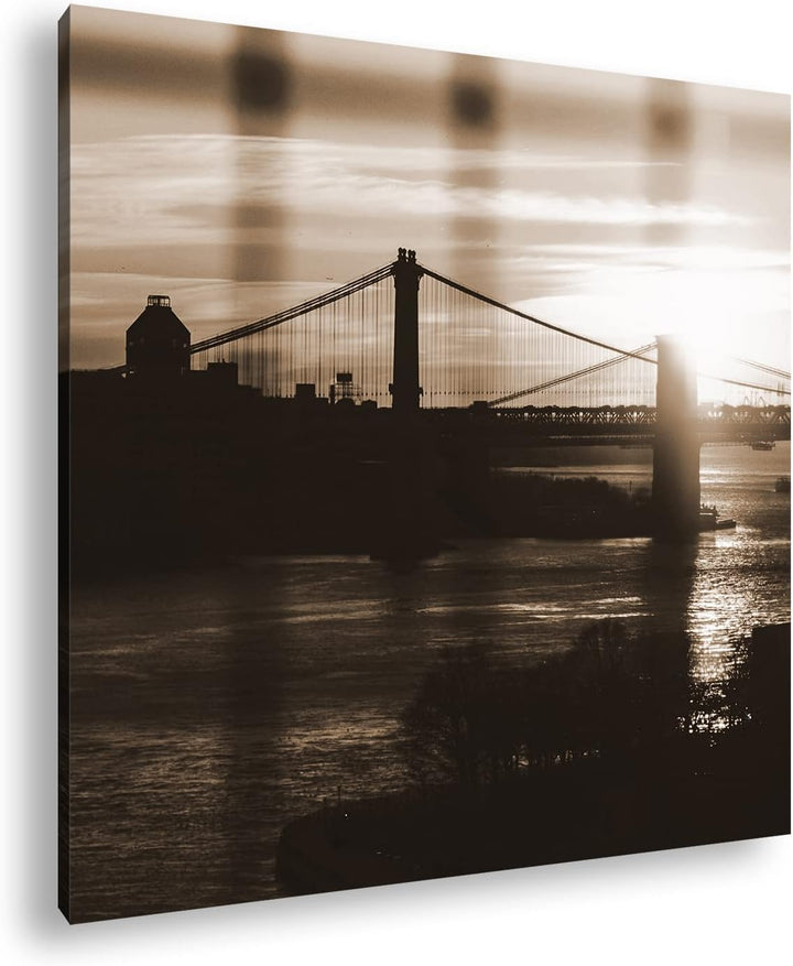 deyoli taumhafte Hängebrücke Format: 70x70 cm Effekt: Sepia als Leinwandbild, Motiv fertig gerahmt a