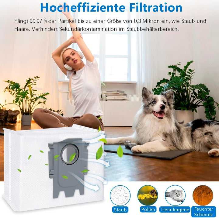 14 Stück Staubbeutel für Roborock S8+ S8 Pro Ultra S7 MaxV Ultra S7 Pro Ultra Q7+ Q7 Max+ T8 Q5+ G10