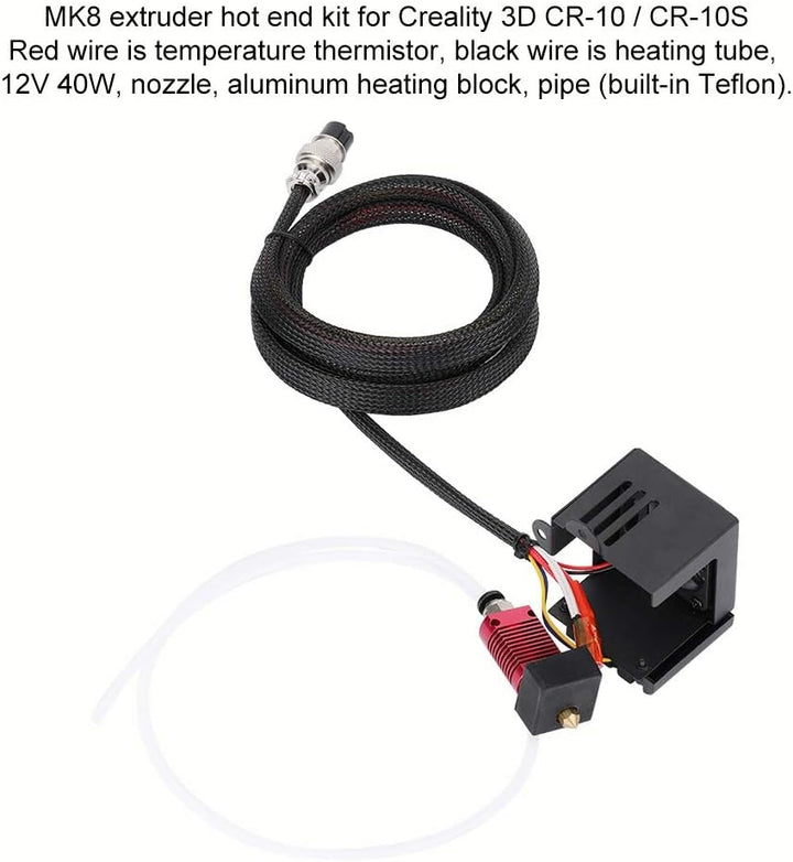 ASHATA 3D Drucker MK8 Extruder Kit, Edelstahl J-Kopf MK8 Extruder Hot End+Sprühdüsen Kit,Geeignet fü