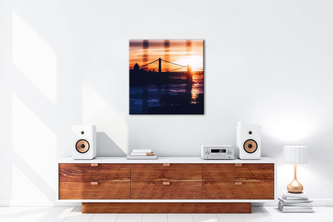 deyoli taumhafte Hängebrücke Format: 60x60 cm als Leinwandbild, Motiv fertig gerahmt auf Echtholzrah