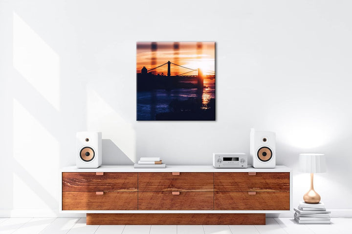 deyoli taumhafte Hängebrücke Format: 60x60 cm als Leinwandbild, Motiv fertig gerahmt auf Echtholzrah