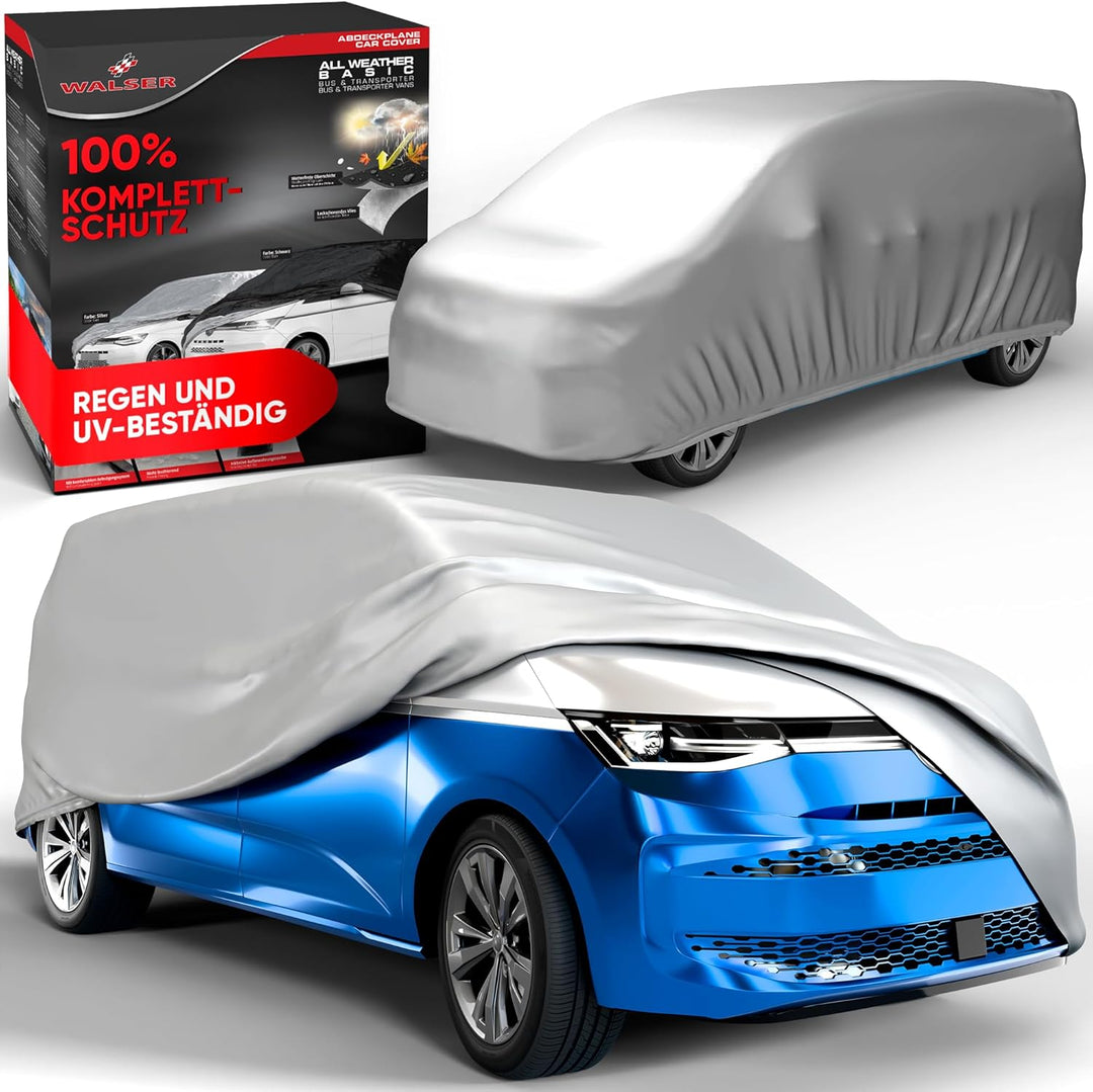 Walser Abdeckplane Auto All Weather Basic, Bus Abdeckplane wasserdicht XL Silber, 100% wetterfeste T