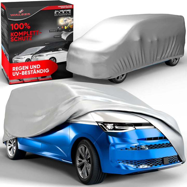 Walser Abdeckplane Auto All Weather Basic, Bus Abdeckplane wasserdicht XL Silber, 100% wetterfeste T